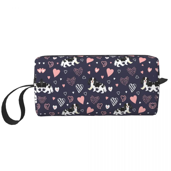 Custom Travel Cavalier King Charles Spaniel Toiletry Bag Portable Pet Dog Makeup Cosmetic Organizer for Women Storage Dopp Kit