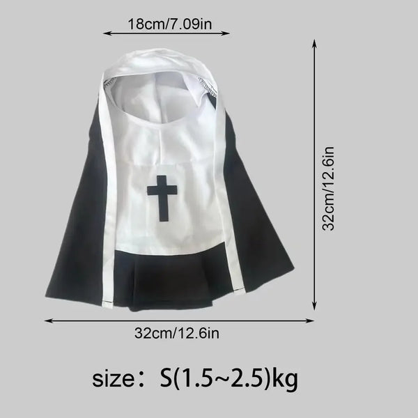 Nun Halloween pet Costume Habit Dress Up small or Medium Dogs