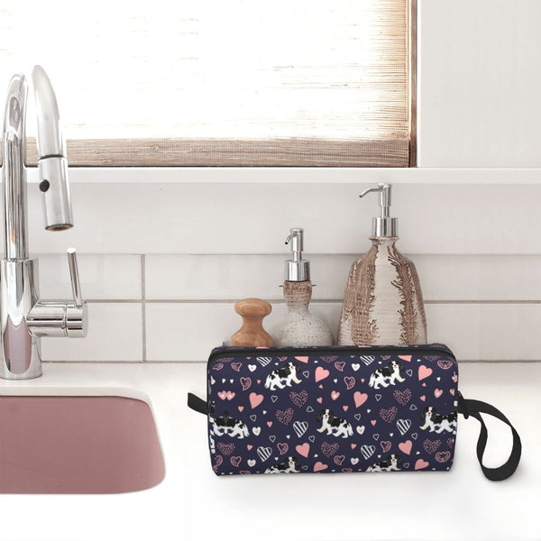 Custom Travel Cavalier King Charles Spaniel Toiletry Bag Portable Pet Dog Makeup Cosmetic Organizer for Women Storage Dopp Kit