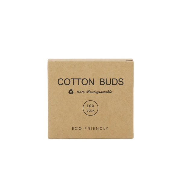 100 Pcs/Box Double Head Bamboo Cotton Buds Wood Stick Cotton Swab For Makeup , Nose Ear Cleaning , Pet Care , Art & Crafts