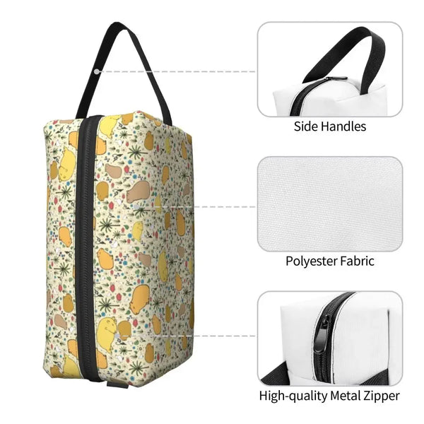 Custom Capybaras In Green Pet Travel Cosmetic Bag Women Capybara Makeup Toiletry Organizer Lady Beauty Storage Dopp Kit
