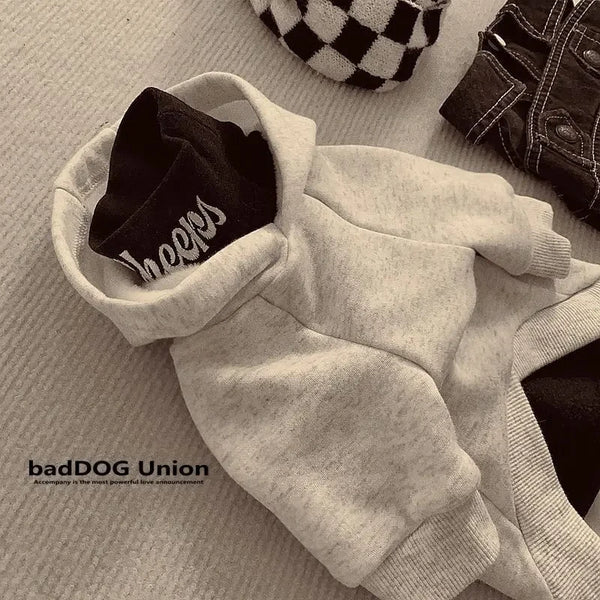 Letter Hoodie Pet Clothing Dogs Fashion Cotton Dog Clothes Costume Small French Bulldog Print Spring Autumn Gary Boy Mascotas