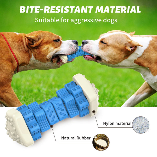 Tough Dog Toys for Aggressive Chewers geometry Chew Toys Durable Dog Bones Made Nylon Rubber  Big Indestructible Dog Toy