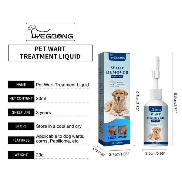 Pet Warts Remover Liquid Dogs Skin Care Cats Corns Papilloma No Irritation Remedy Fast Eliminate Moles Warts Pet Skin Treatment