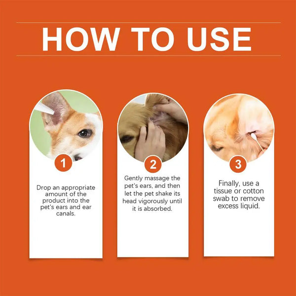 Ear Solution For Dogs Dog Cat Ear Cleaner Wash Odor Remover Itch Relief Gentle Formula Care Liquid Pet Supplies For Soothing