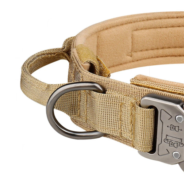Pet Products Outdoor Tactical Dog Collar Metal Buckle Breathability Nylon Collar Medium and Large Dog Training Neck Collar Dog