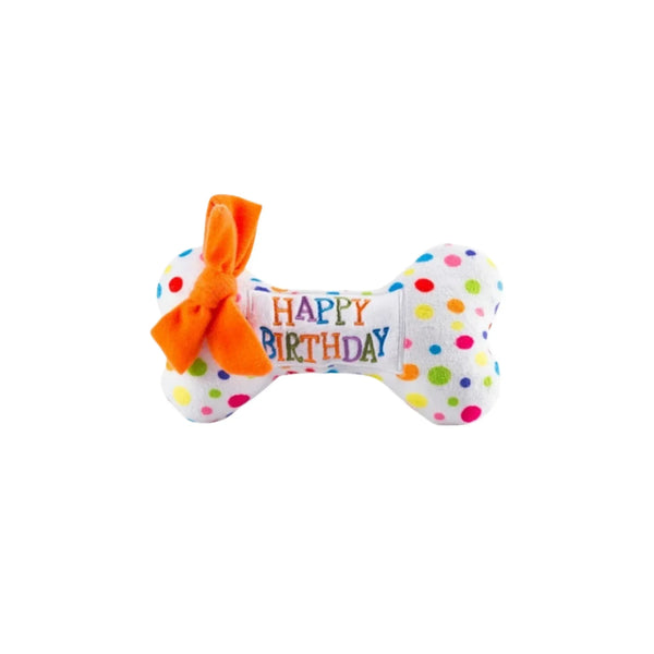 Birthday Cake Dog Toy Soft Plush Squeaky with Colourful Candles Durable Funny Stuffed Chew for Large Breeds Birthday Gift scarf