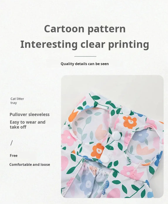 FLORAL Dress Dog and cat  Bowknot Summer Clothes Fashion Pet Clothing