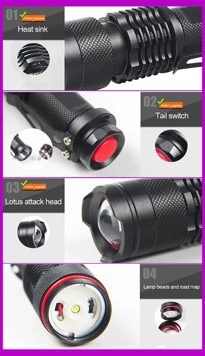 UV LED Portable Flashlight 395nm Black Light Wavelength Violet Flashlight Pet Urine Scorpion Feminine Hygiene Detector Torch