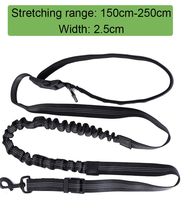 Elastic buffering explosion-proof flushing multifunctional dog walking chain, dog traction rope, pet supplies, running rope