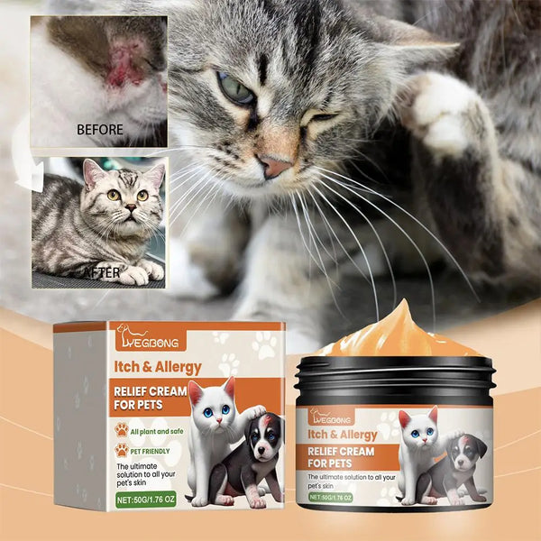 Pet Allergy and Itch Relief Cream for Dogs Cats Skin Health Care Cream 50g Skin Yeast Infections Ringworm Rashes