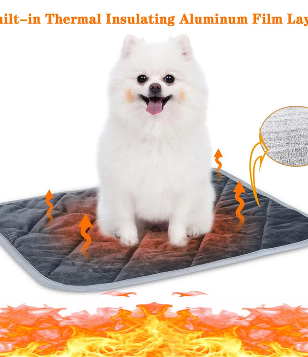 Self Heating Pet Pad, Extra Warm Thermal Dog Crate Pad Washable Anti-Slip Kennel Mat Pet Supplies for Medium Small Dogs and Cats