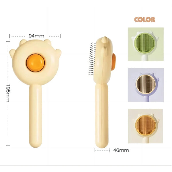 Three Colors Pet Comb One-Key Hair Removal Cleaning Brush Magic Massage Grooming The Cat Hair Brush Is Easy To Carry And Clean