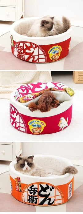 Trendy And Creative Instant Noodle Autumn Winter Dog In All Seasons Warm Enclosed Cat Sleeping Pet Litter
