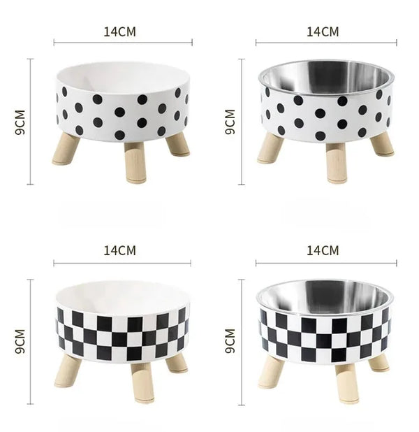 Dog Bowl, Anti-knock Pet Bowl, Plastic Cat Bowl, High-footed Neck Dog Rice Bowl, Large-capacity Cat Food Bowl