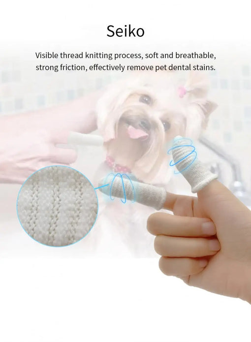 2-12pcs Pet Two-finger Brushing Finger Cots Puppy Teeth Oral Cleaning Tool Kitten Finger Toothbrush Pets Care Accessories Supply