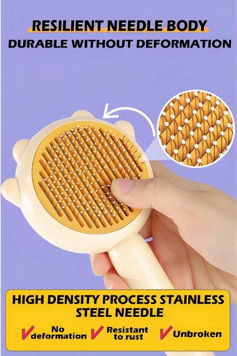 Three Colors Pet Comb One-Key Hair Removal Cleaning Brush Magic Massage Grooming The Cat Hair Brush Is Easy To Carry And Clean