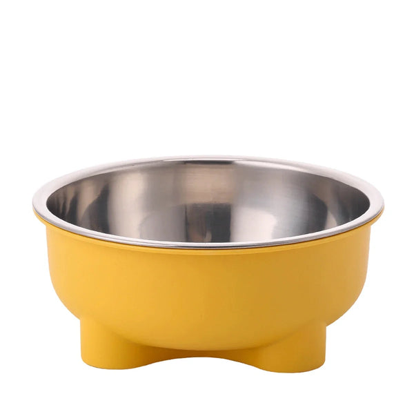 A Stainless Steel Pet Dog Bowl Anti Slip Four-Legged Solid Color Dog Bowl and Cat Bowl Easy To Clean for Indoor and Outdoor Use