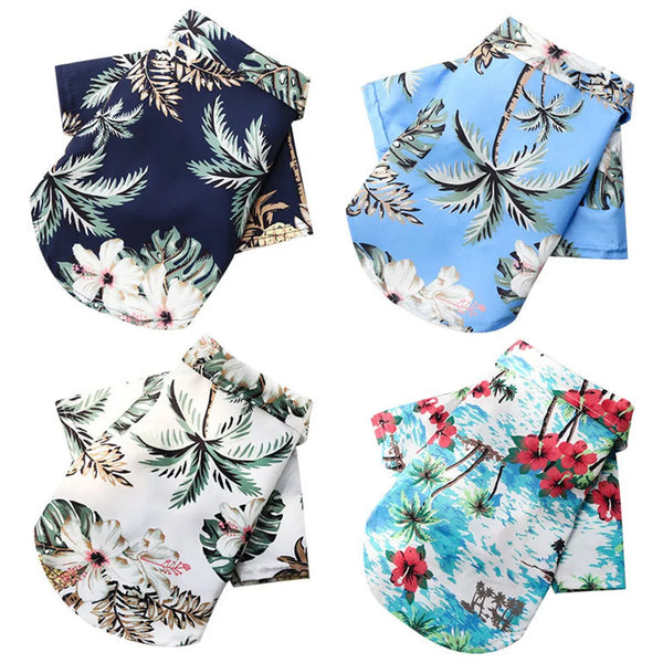 Hawaiian Floral Style pet Clothes Fashion Casual Summer Beach T-Shirts