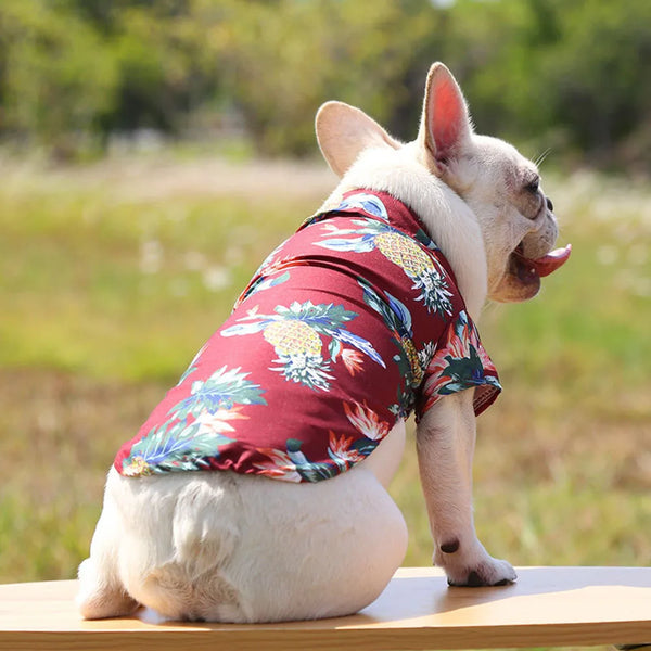 Hawaiian Floral Style pet Clothes Fashion Casual Summer Beach T-Shirts