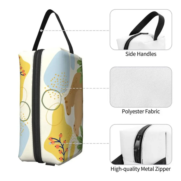 Custom Capybaras In Green Pet Travel Cosmetic Bag Women Capybara Makeup Toiletry Organizer Lady Beauty Storage Dopp Kit