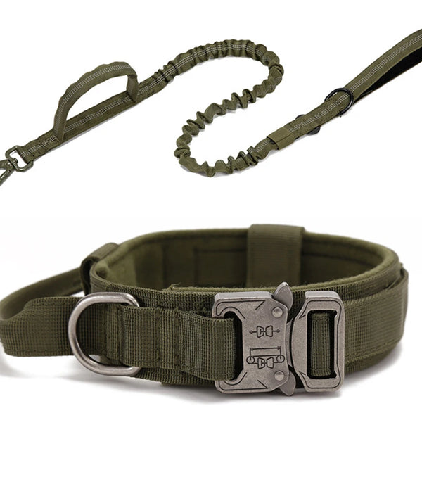 Pet Dog Collar Leash Set Nylon Material Durable Dog Collar Reflective Leash Pet Tactical Training Dog Collar Large Dog Leash Set
