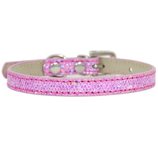 Super Shining Diamond Rhinestone Cat Collar Puppy Baby Dog Cat Collar Leather Strap Kitten Accessories Adjustable Cat Necklace