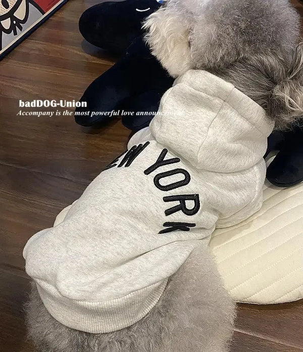 Letter Hoodie Pet Clothing Dogs Fashion Cotton Dog Clothes Costume Small French Bulldog Print Spring Autumn Gary Boy Mascotas