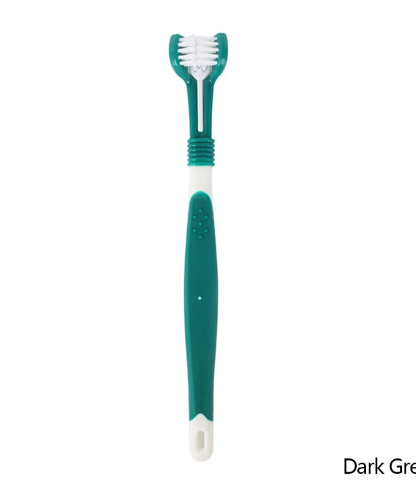 Three Sided Pet Toothbrush Three-Head Multi-angle Toothbrush Cleaning Dog Cat Brush Bad Breath Teeth Care Tool Cleaning Mouth