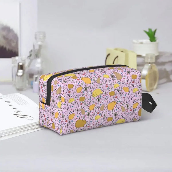 Custom Capybaras In Green Pet Travel Cosmetic Bag Women Capybara Makeup Toiletry Organizer Lady Beauty Storage Dopp Kit