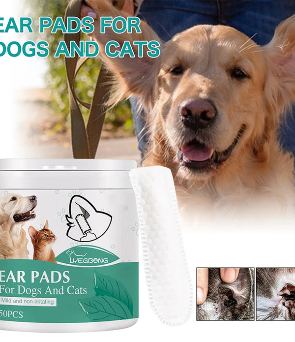 50pcs Pet Ear Cleaning Finger Cotscat And Dog Ear Mite And Earwax Care Ear Canal Cleaning Finger Cots Disposable Hygiene Gloves