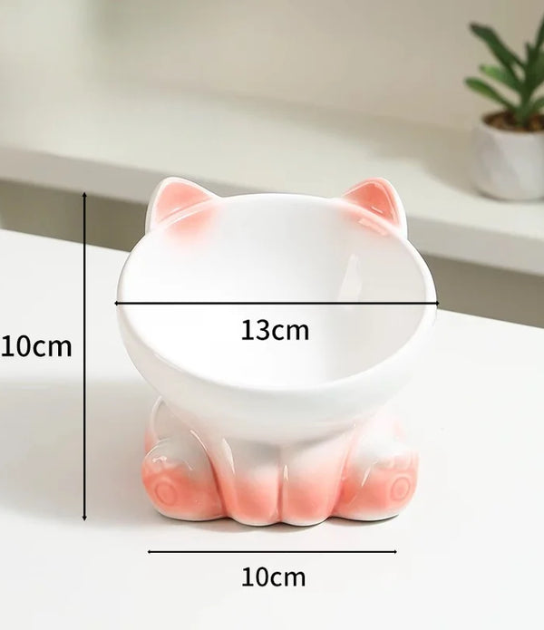 Cat Bowl Pet Accessories Ceramic Diagonal High Feet Cute Protection Cervical Spine Dog Bowl Drink Water Bowl Pet Supplies
