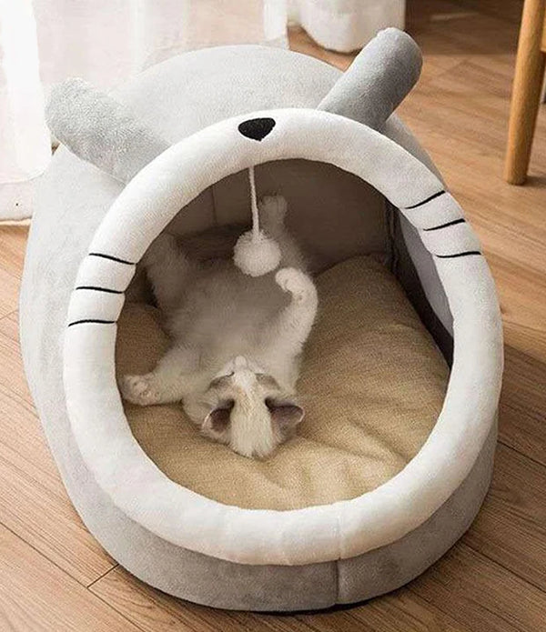 Pet Tent Cave Bed for Cats Small Dogs Self-Warming Cat Tent Bed Cat Hut Comfortable Pet Sleeping Bed Foldable Removable Washable