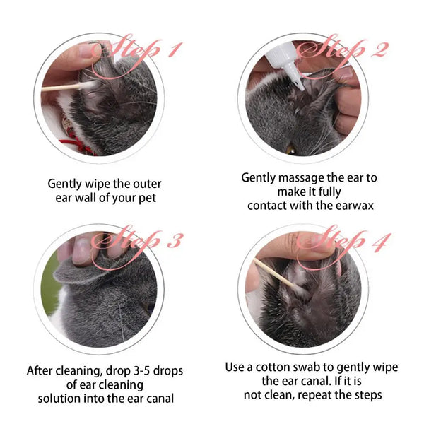 Cat Dog Ear Cleaner 60ml Cleaning Dog Cat Ear Liquid Natural Home And Travel Use Daily Pet Skin Care Ear Stain Removal Liquid
