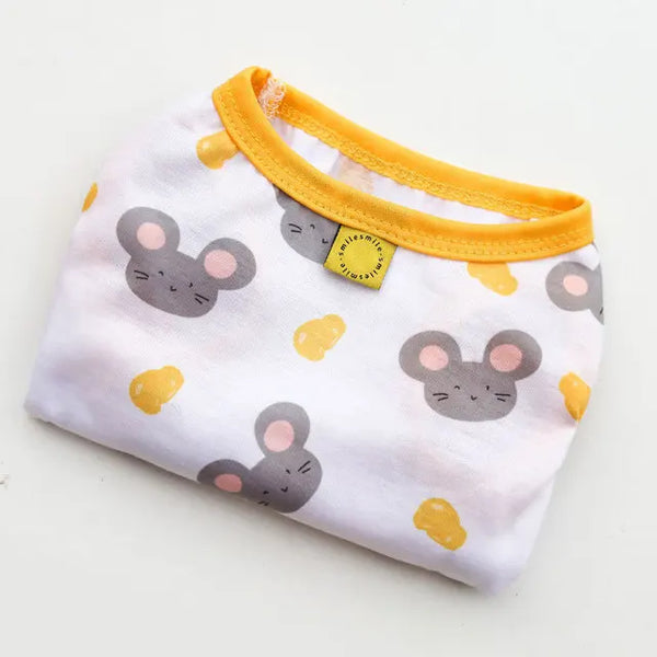 Cartoon Korean Style Dog Clothes Puppy Yorkshire Chihuahua Vest T-shirt Pets Cat Costume Supplies Small Dogs Gift Thin and light