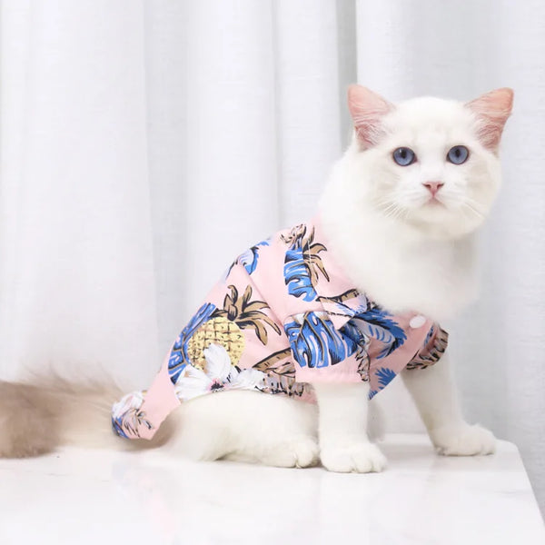 Hawaiian Beach Style Dog T-Shirts Thin Breathable Summer Dog Clothes for Small Dogs Puppy Pet Cat Vest Chihuahua Yorkies Poodle