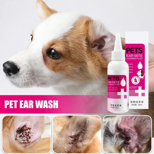 Cat Dog Ear Cleaner 60ml Cleaning Dog Cat Ear Liquid Natural Home And Travel Use Daily Pet Skin Care Ear Stain Removal Liquid