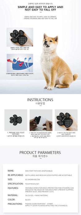 Heavy-Duty 4 pack  Dog Paw Grips  - Strong Adhesive for Slippery Surfaces Sturdy Dog Foot Pads