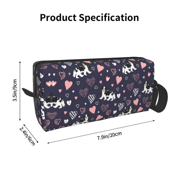 Custom Travel Cavalier King Charles Spaniel Toiletry Bag Portable Pet Dog Makeup Cosmetic Organizer for Women Storage Dopp Kit