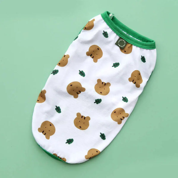 Cartoon Korean Style Dog Clothes Puppy Yorkshire Chihuahua Vest T-shirt Pets Cat Costume Supplies Small Dogs Gift Thin and light
