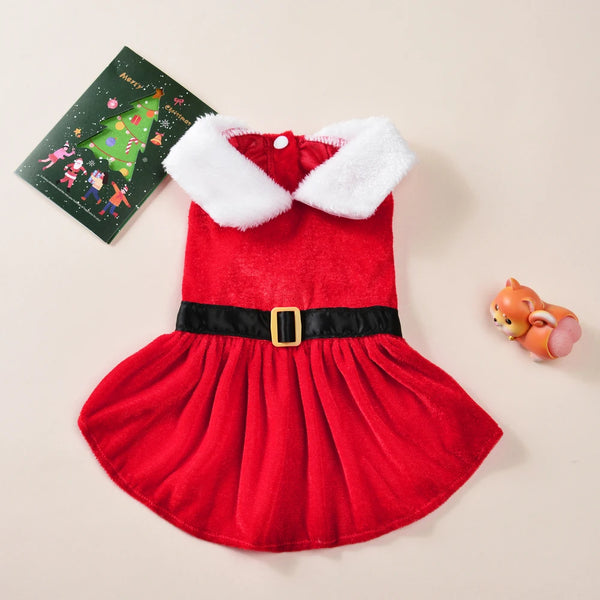 Pet Holiday Party Dress Red Princess Skirt Costume