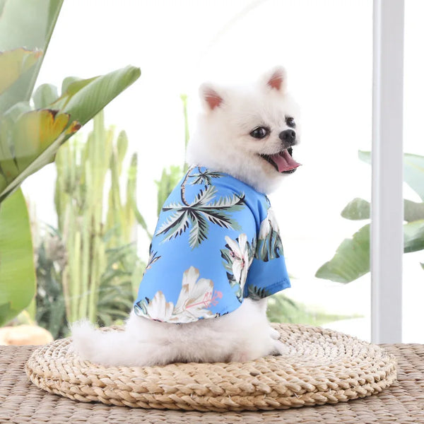 Hawaiian Beach Style Dog T-Shirts Thin Breathable Summer Dog Clothes for Small Dogs Puppy Pet Cat Vest Chihuahua Yorkies Poodle