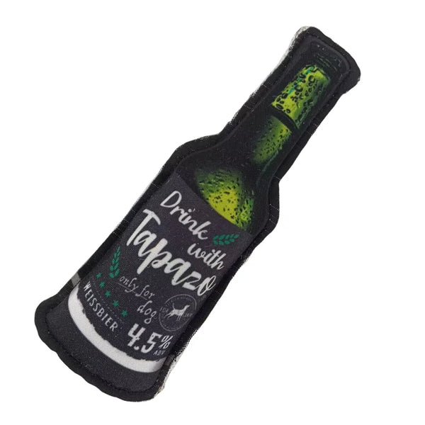 Tapazo drink Plush Dog Toys Featuring Tapazo Weissbire Beer Bottle With Squeaky Sound Chew Interactive Toy