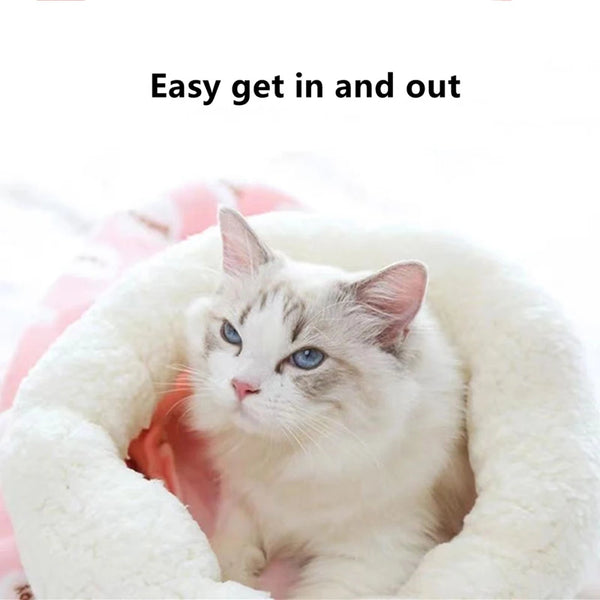 Comfortable Cat Sleeping Bag Soft Cat Bed Warm Closed Cat Bed Funny Tunnel Pet Nest Lovely Nest for Cats 2.5-7kg Pet Supplies