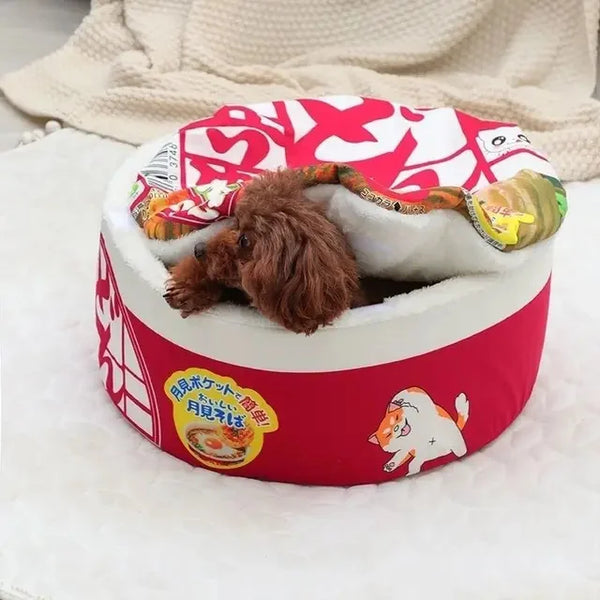 Trendy And Creative Instant Noodle Autumn Winter Dog In All Seasons Warm Enclosed Cat Sleeping Pet Litter