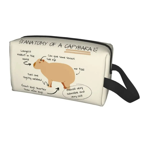 Custom Capybaras In Green Pet Travel Cosmetic Bag Women Capybara Makeup Toiletry Organizer Lady Beauty Storage Dopp Kit