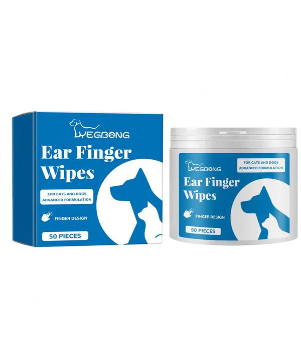 Non-irritating Pet Ear Wipes Pet Ear Finger Wipes Natural Ingredients Dog Cat Ear Care Supplies Removes Dirt Odor Dissolves Wax